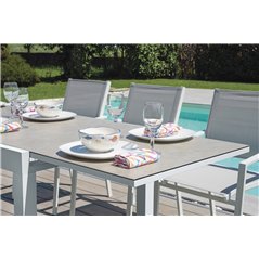 Tavolo Spalato In Alluminio 104/208x75 cm - Bianco - Allungabile