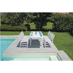 Tavolo Montecatini In Alluminio 135/270x90,5 cm - Bianco - Allungabile