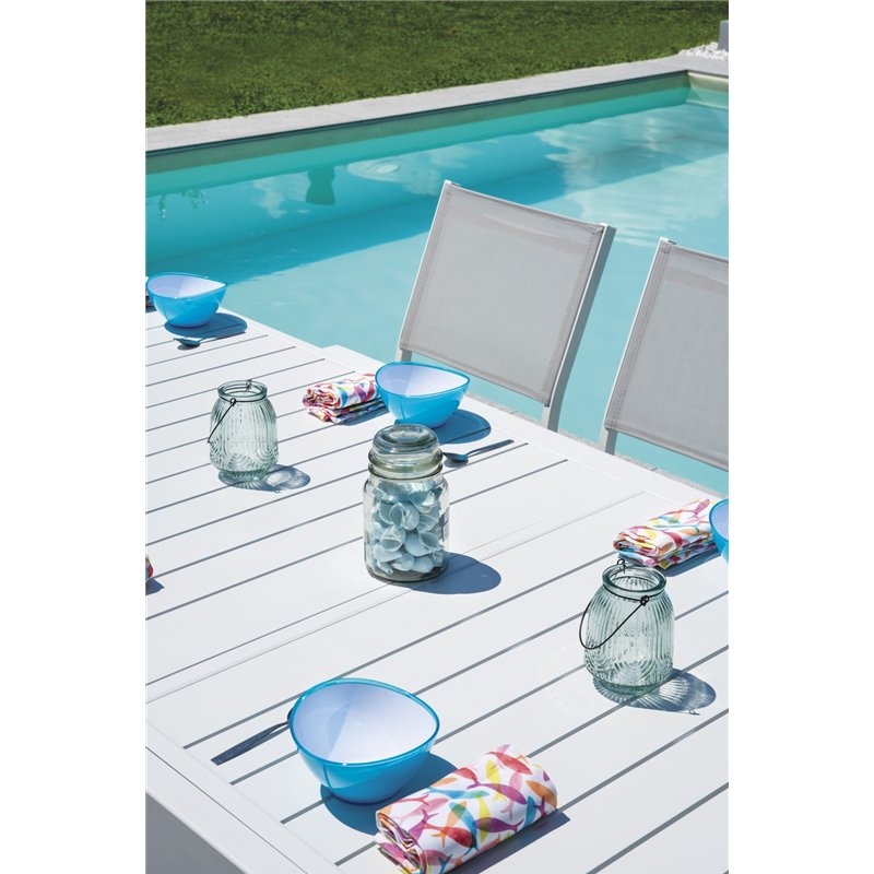 Greenwood Montecatini Extendable Aluminum Garden Table 135/270x90.5 cm - White Greenwood Montecatini Extendable Aluminum Garden Table 135/270x90.5 cm - White