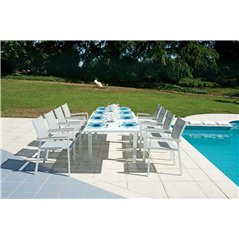 Tavolo Montecatini In Alluminio 135/270x90,5 cm - Bianco - Allungabile