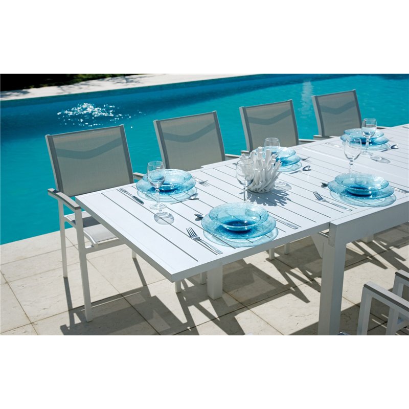 Greenwood Montecatini Extendable Aluminum Garden Table 135/270x90.5 cm - White Greenwood Montecatini Extendable Aluminum Garden Table 135/270x90.5 cm - White