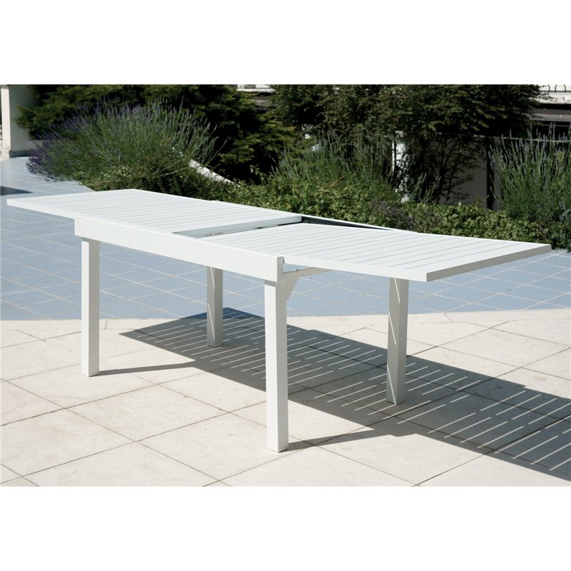 Greenwood Montecatini Extendable Aluminum Garden Table 135/270x90.5 cm - White Greenwood Montecatini Extendable Aluminum Garden Table 135/270x90.5 cm - White