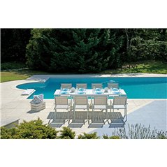 Tavolo Montecatini In Alluminio 135/270x90,5 cm - Bianco - Allungabile