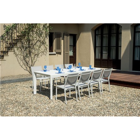 Greenwood Tavolo Naxos In Alluminio Allungabile 160/240x90 cm - Bianco