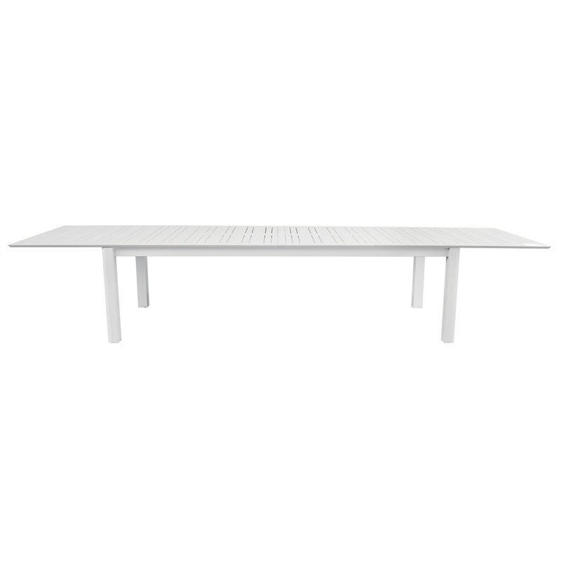 Greenwood Santorini Double Extension Aluminum Garden Table 265/330/398x110 cm - White