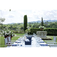 Tavolo Santorini In Alluminio Doppio Allungo 265/330/398x110 cm - Bianco