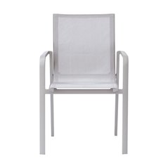 Sedia Samo In Alluminio - Textilene Grigio Chiaro - Creta