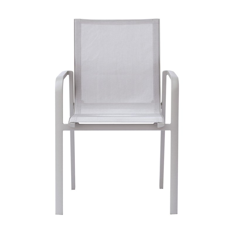 Greenwood Sedia Samo In Alluminio - Textilene Grigio Chiaro - Creta