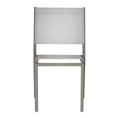 Sedia Elba In Alluminio - Textilene Grigio Chiaro - Tortora