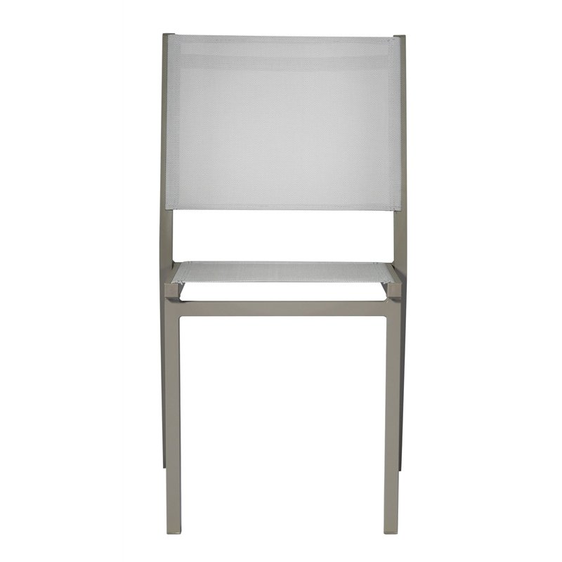 Greenwood Elba Garden Chair in Aluminum - Light Grey Textilene - Dove Grey