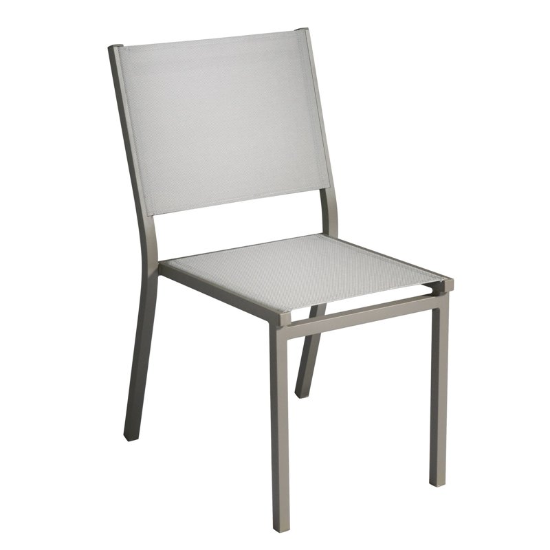 Greenwood Sedia Elba In Alluminio - Textilene Grigio Chiaro - Tortora