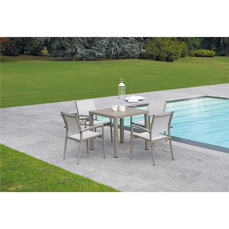 Sedia da Giardino Elba In Alluminio - Textilene Grigio Chiaro - Tortora Greenwood Sedia da Giardino Elba In Alluminio - Textilene Grigio Chiaro - Tortora Greenwood