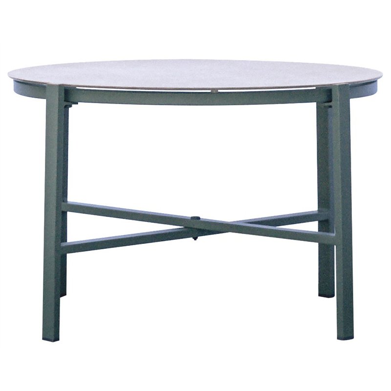 Set da Giardino Tarquinia In Ferro E Resin Wood - Textilene Verde - Verde Greenwood