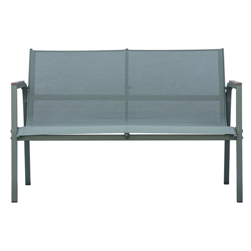 Greenwood Tarquinia Set In Iron And Resin Wood - Green Textilene - Green