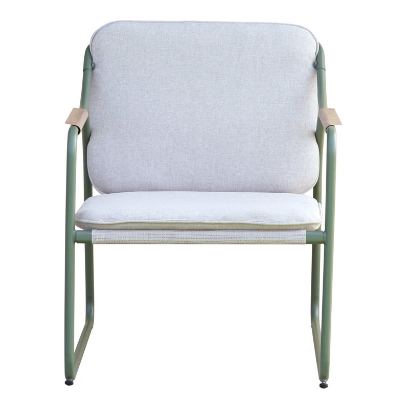 Set da Giardino Tinos In Ferro - Textilene Ecru' - Verde Greenwood