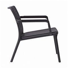 Greenwood Garden Armchair for Valencia Balcony Set in Fibreglass-Reinforced Polypropylene - Anthracite