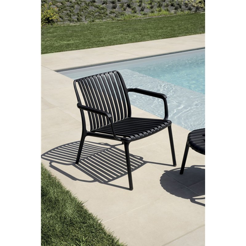 Poltrona da Giardino Balcony Set Valencia In Polipropilene Con Fibra Di Vetro - Antracite Greenwood