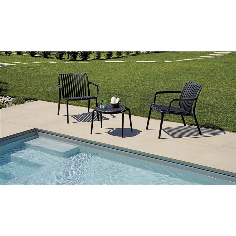 Tavolino da Giardino Balcony Set Valencia In Polipropilene Con Fibra Di Vetro - Antracite Greenwood