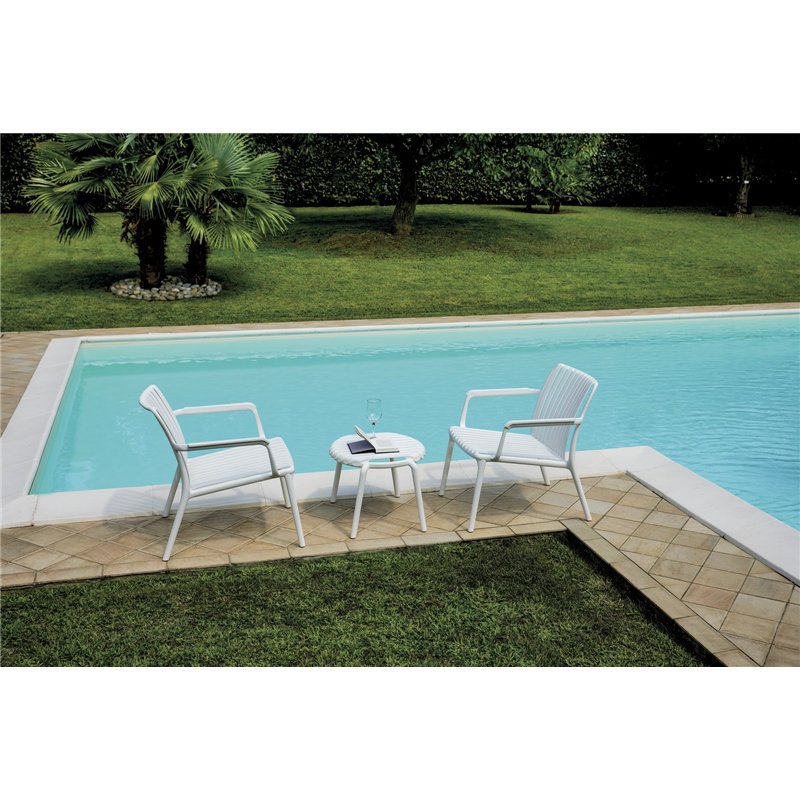 Greenwood Garden Side Table for Valencia Balcony Set in Fibreglass-Reinforced Polypropylene - White