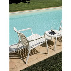 Tavolino Balcony Set Valencia In Polipropilene Con Fibra Di Vetro - Bianco