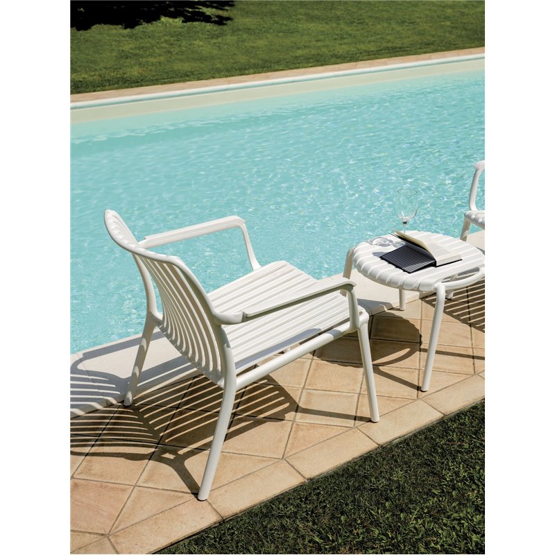 Greenwood Garden Side Table for Valencia Balcony Set in Fibreglass-Reinforced Polypropylene - White