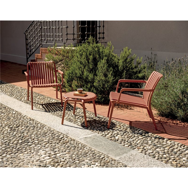 Tavolino da Giardino Balcony Set Valencia In Polipropilene Con Fibra Di Vetro - Mattone Greenwood