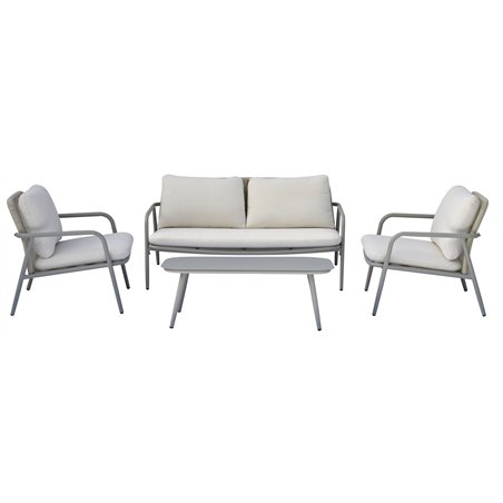 Set da Giardino Montpellier In Alluminio - Corda Beige - Creta Greenwood