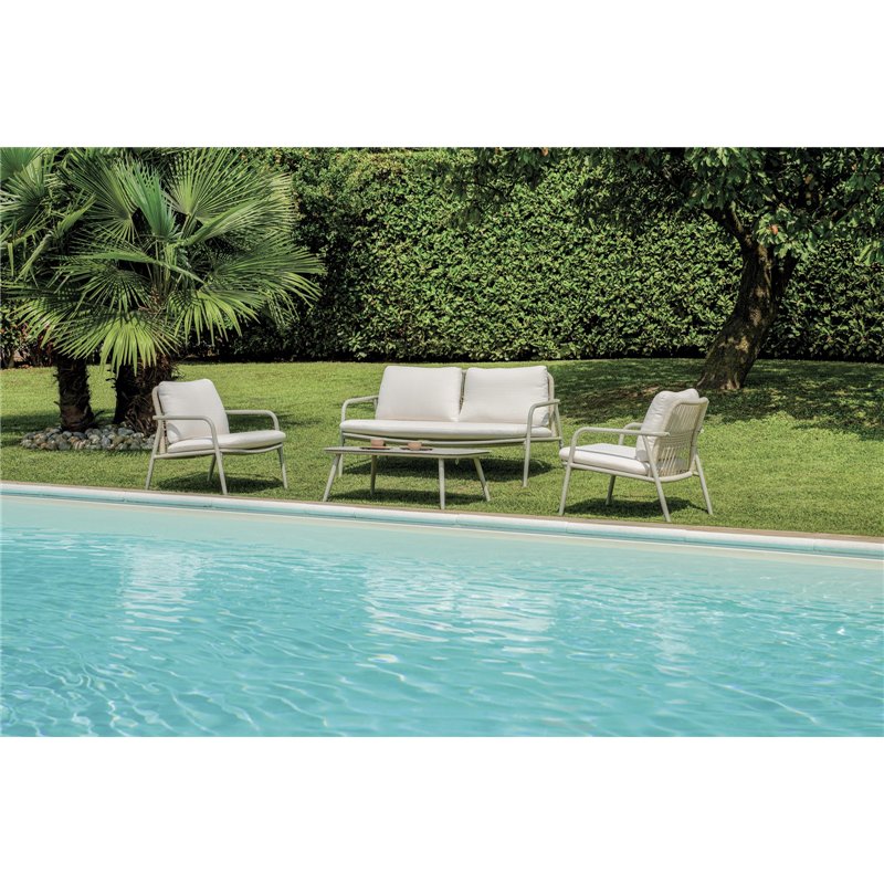 Set da Giardino Montpellier In Alluminio - Corda Beige - Creta Greenwood