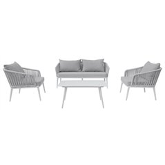 Set da Giardino Alicante In Alluminio - Corda Grigia - Bianco Greenwood