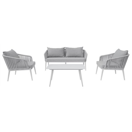 Greenwood Set Alicante In Alluminio - Corda Grigia - Bianco