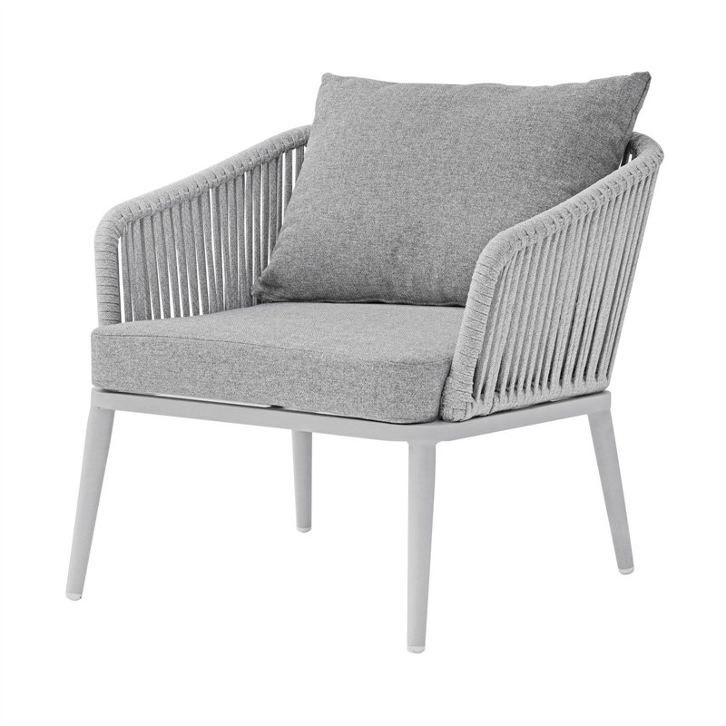 Set da Giardino Alicante In Alluminio - Corda Grigia - Bianco Greenwood