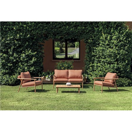 Set Cartagena In Alluminio - Effetto Legno