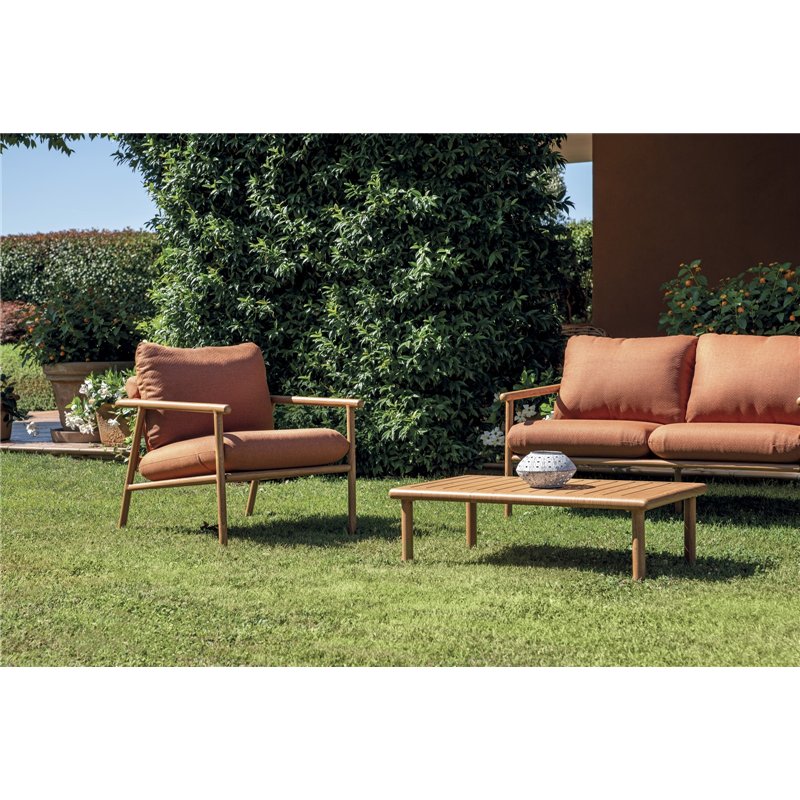 Set da Giardino Cartagena In Alluminio - Effetto Legno Greenwood