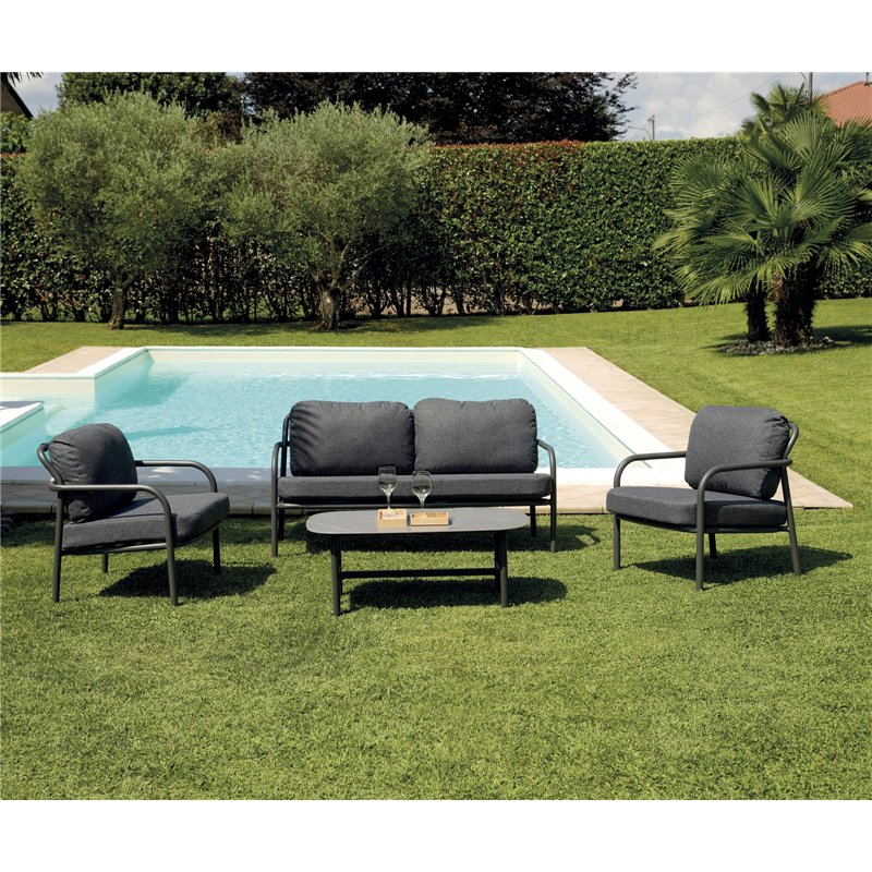 Set da Giardino Almeria In Alluminio - Antracite Greenwood