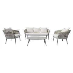 Greenwood Marbella Aluminum Lounge Set - Beige Rope - Crete