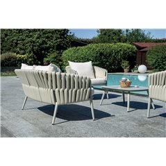 Set Marbella In Alluminio - Corda Beige - Creta
