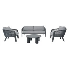 Greenwood Santa Cruz Aluminum Lounge Set - Gray Rope - Anthracite