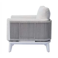 Set Nantes In Alluminio - Wicker Grigio - Bianco