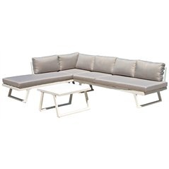 Set da Giardino Angolare Tunisi - Bianco Greenwood