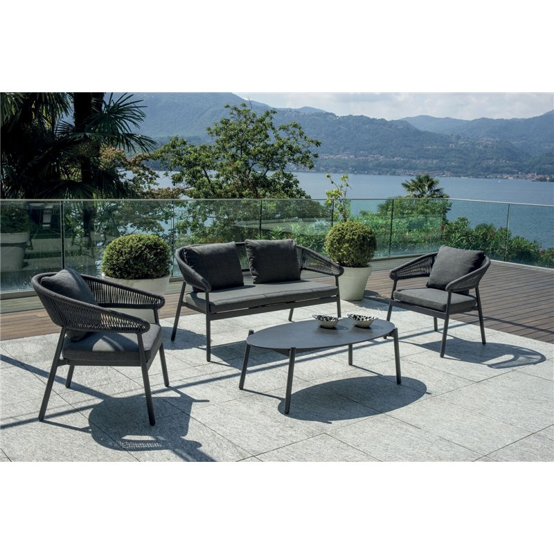 Set da Giardino Cap-Ferrat In Alluminio - Corda Antracite - Antracite Greenwood