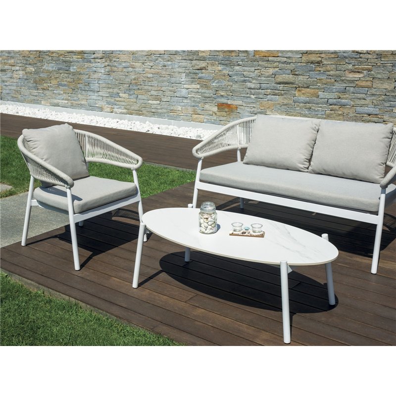 Greenwood Set Cap-Ferrat In Alluminio - Corda Bianca - Bianco