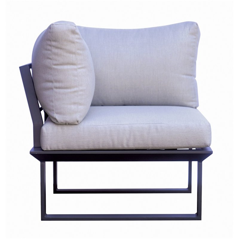 Set da Giardino Angolare Saint Tropez In Alluminio E Resin Wood - Antracite Greenwood