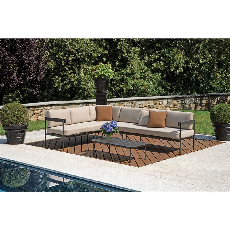 Greenwood Torvaianica Aluminum Corner Lounge Set - Anthracite