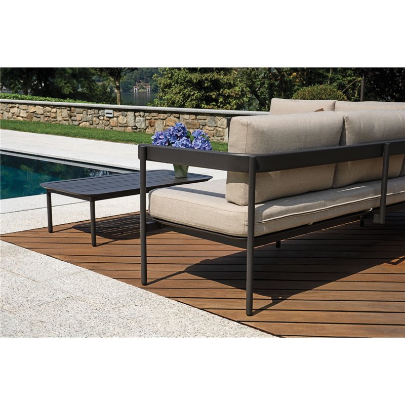 Set da Giardino Angolare Torvaianica In Alluminio - Antracite Greenwood