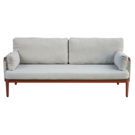 Set da Giardino Bandol In Alluminio - Corda Beige - Rosso Greenwood