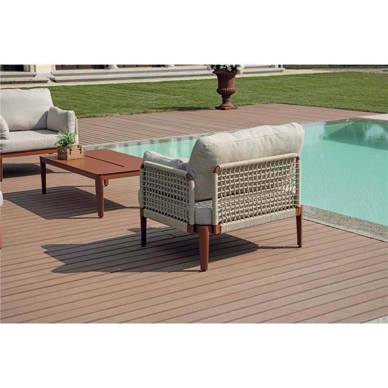 Greenwood Set Bandol In Alluminio - Corda Beige - Rosso