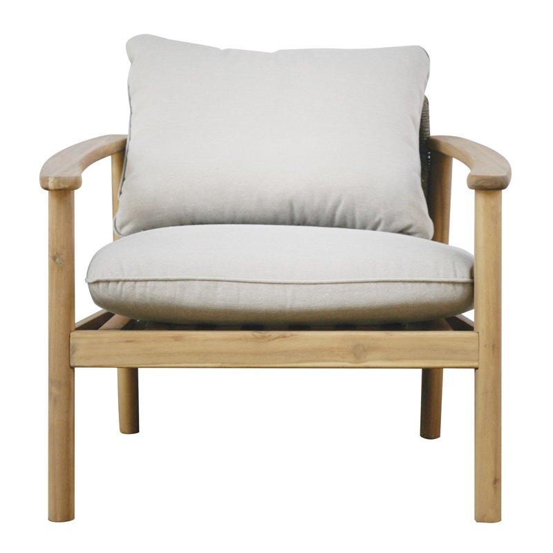 Greenwood Scilla Lounge Set In Acacia Fsc - Anthracite Rope