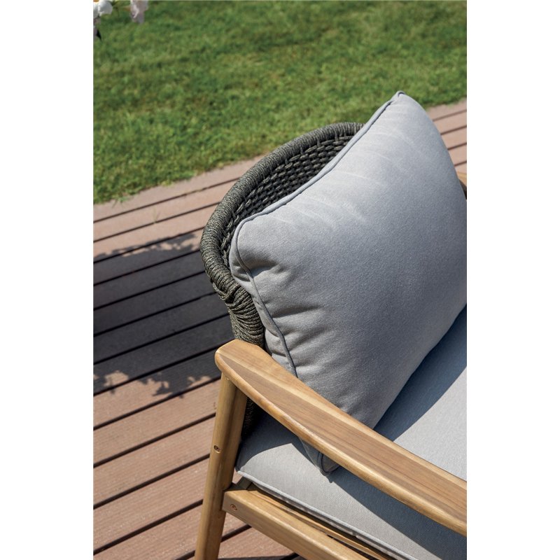 Greenwood Scilla Lounge Set In Acacia Fsc - Anthracite Rope
