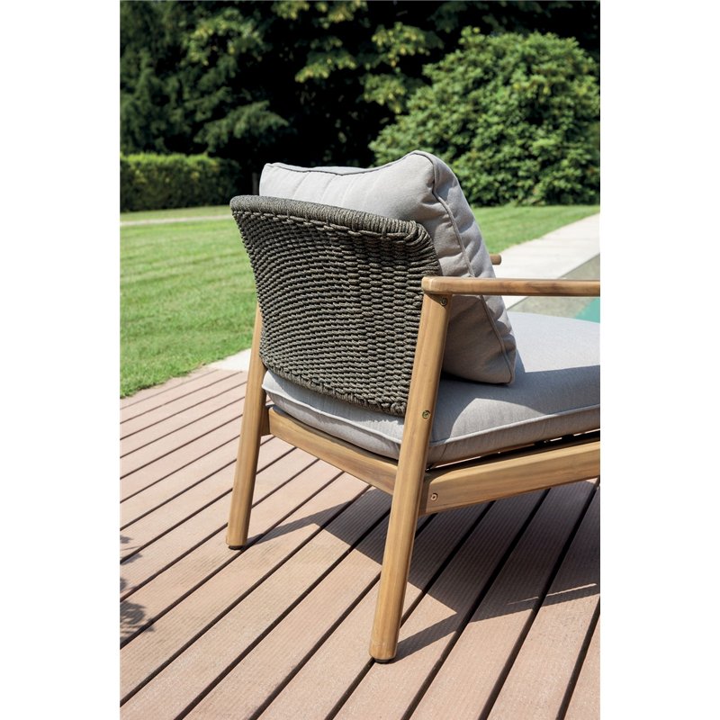 Greenwood Scilla Lounge Set In Acacia Fsc - Anthracite Rope