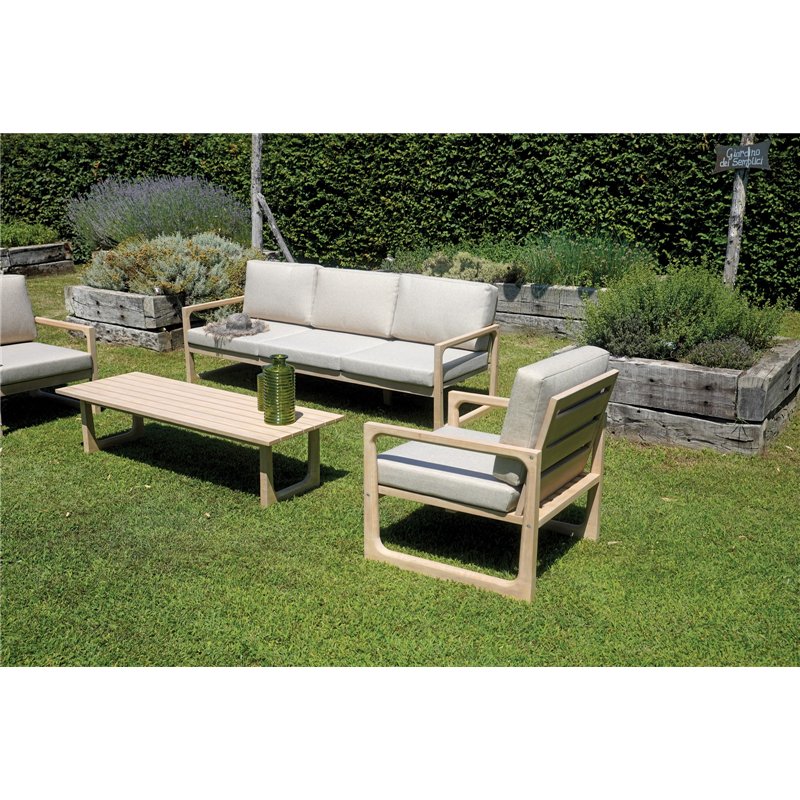 Set da Giardino Dresda In Acacia - Finitura Color Teak Greenwood